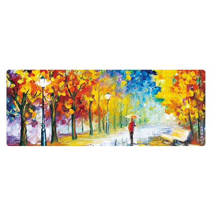 400x900x2mm Locked Am002 Large Oil Painting Desk Rubber Mouse Pad(Autumn Leaves) by buy2fix