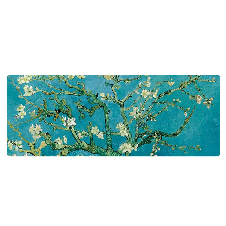 400x900x2mm Locked Am002 Large Oil Painting Desk Rubber Mouse Pad(Apricot Flower) by buy2fix