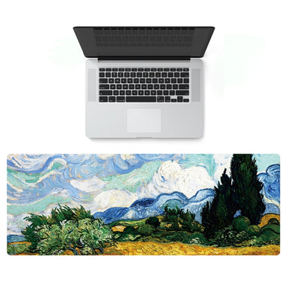 400x900x2mm Locked Am002 Large Oil Painting Desk Rubber Mouse Pad(Apricot Flower) by buy2fix
