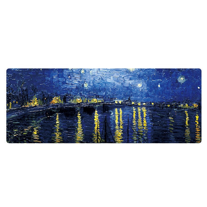 400x900x3mm Locked Am002 Large Oil Painting Desk Rubber Mouse Pad(Starry Night) by buy2fix
