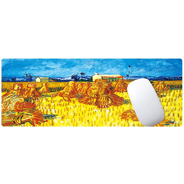 400x900x3mm Locked Am002 Large Oil Painting Desk Rubber Mouse Pad(Starry Night) by buy2fix
