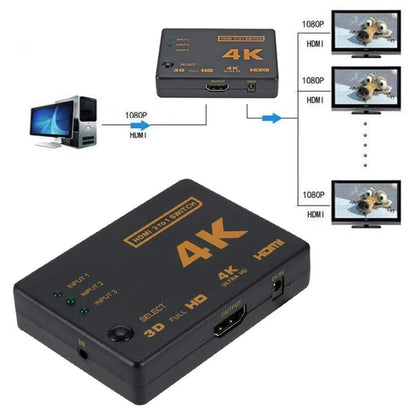 5 PCS/Set 4K 3 into 1 out HDMI Switcher With Remote Control by buy2fix