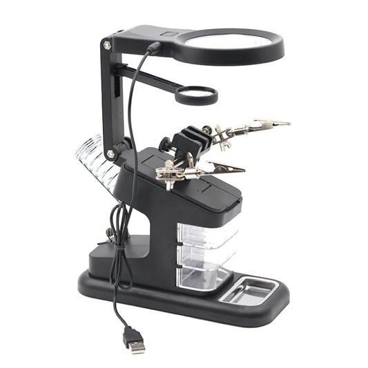 Desktop Multifunctional Chip Welding Repair Inspection Magnifying Glass with LED Light(Black) - Repair Platform by buy2fix | Online Shopping UK | buy2fix