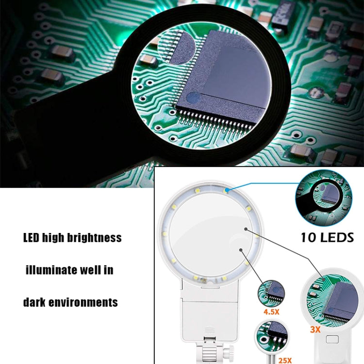 Desktop Multifunctional Chip Welding Repair Inspection Magnifying Glass with LED Light(Black) - Repair Platform by buy2fix | Online Shopping UK | buy2fix