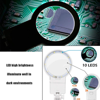 Desktop Multifunctional Chip Welding Repair Inspection Magnifying Glass with LED Light(Black) - Repair Platform by buy2fix | Online Shopping UK | buy2fix