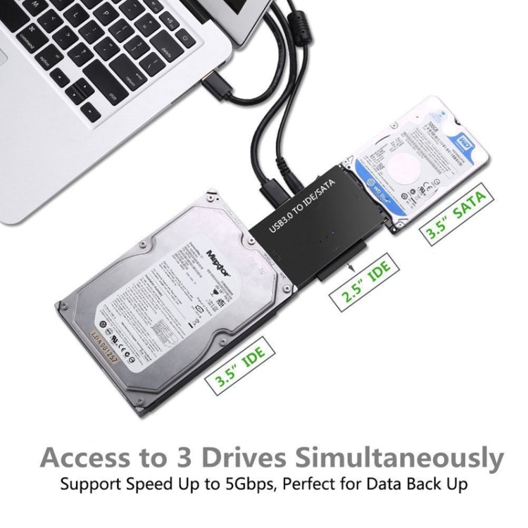 USB3.0 To SATA / IDE Easy Drive Cable External Hard Disk Adapter, Plug Specifications: EU Plug by buy2fix