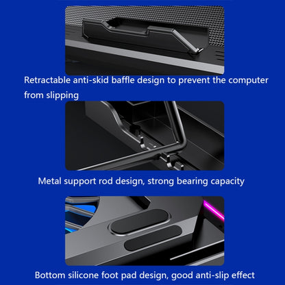 NUOXI Q9 RGB Lighting Effect Laptop Cooler(Black) - Cooling Pads by NUOXI | Online Shopping UK | buy2fix