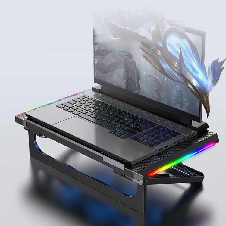 NUOXI Q9 RGB Lighting Effect Laptop Cooler(Black) - Cooling Pads by NUOXI | Online Shopping UK | buy2fix