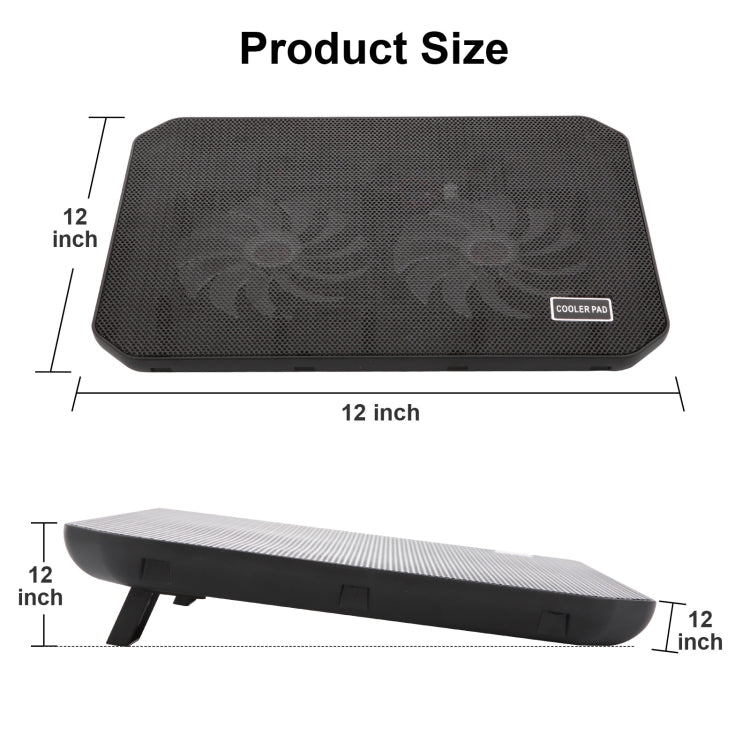 NUOXI M10 Dual USB Laptop Cooler(Black) - Cooling Pads by NUOXI | Online Shopping UK | buy2fix