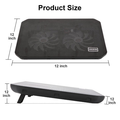 NUOXI M10 Dual USB Laptop Cooler(Black) - Cooling Pads by NUOXI | Online Shopping UK | buy2fix