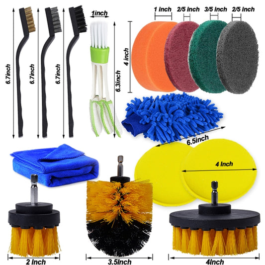 26 PCS / Set Car Beauty Car Wash Detail Brush Electric Drill Brush Outlet Brush(Red) - Car washing supplies by buy2fix | Online Shopping UK | buy2fix