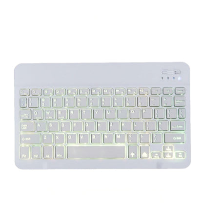78 Keys 10 Inch RGB Colorful Backlit Bluetooth Keyboard For Mobile Phone / Tablet(White) by buy2fix