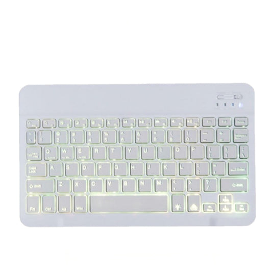 78 Keys 10 Inch RGB Colorful Backlit Bluetooth Keyboard For Mobile Phone / Tablet(White) by buy2fix