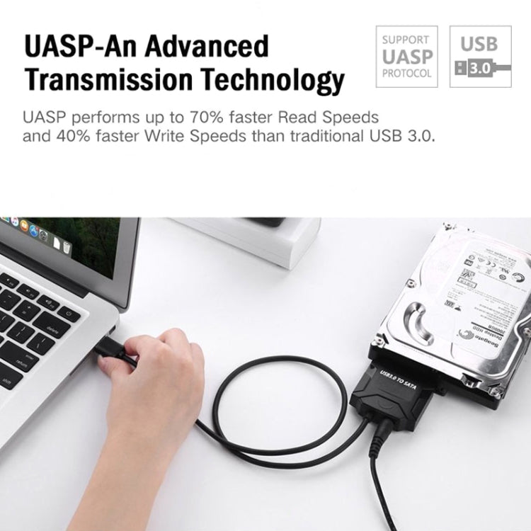 SATA To USB3.0 Easy Drive Cable External 2.5 / 3.5 Inch Hard Drive Adapter Cable(Black) by buy2fix