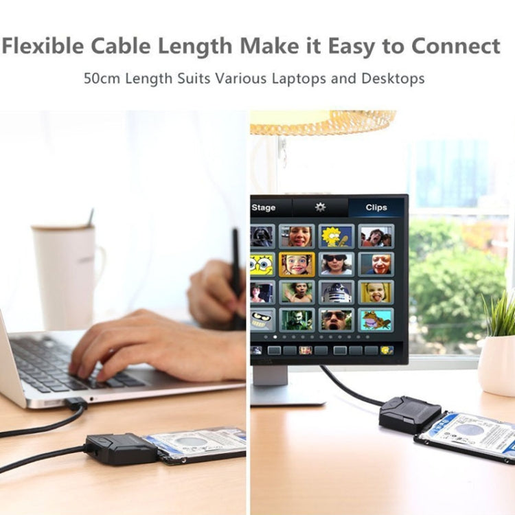 SATA To USB3.0 Easy Drive Cable External 2.5 / 3.5 Inch Hard Drive Adapter Cable(Black) by buy2fix
