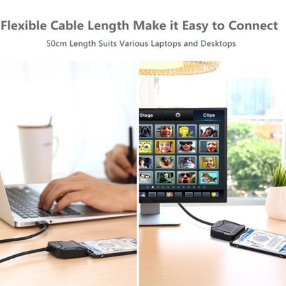 SATA To USB3.0 Easy Drive Cable External 2.5 / 3.5 Inch Hard Drive Adapter Cable(Black) by buy2fix