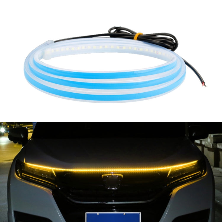 Car LED Streamer Decorative Hood Atmosphere Lights, Style: Monochrome Yellow Light(1.8m) - Decorative Lights by buy2fix | Online Shopping UK | buy2fix