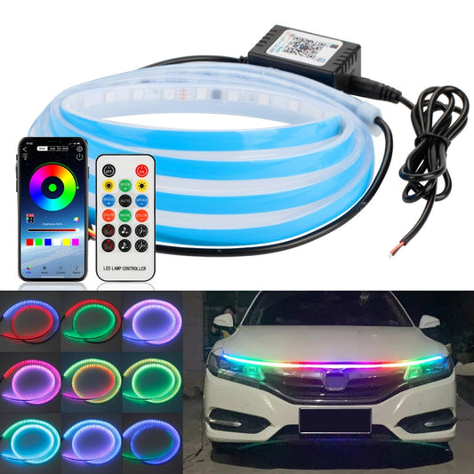 Car LED Streamer Decorative Hood Atmosphere Lights, Style: Remote Control+APP Colorful Light(1.5m) - Decorative Lights by buy2fix | Online Shopping UK | buy2fix