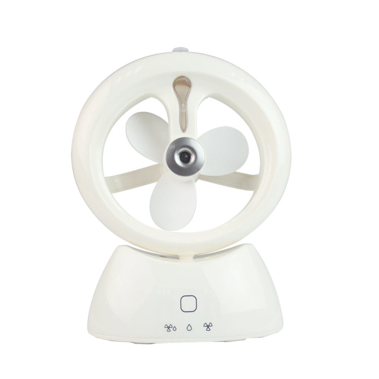 Mini USB Rechargeable Spray Fan Student Dormitory Office Desktop Mute Fan(Glossy White) - Electric Fans by buy2fix | Online Shopping UK | buy2fix