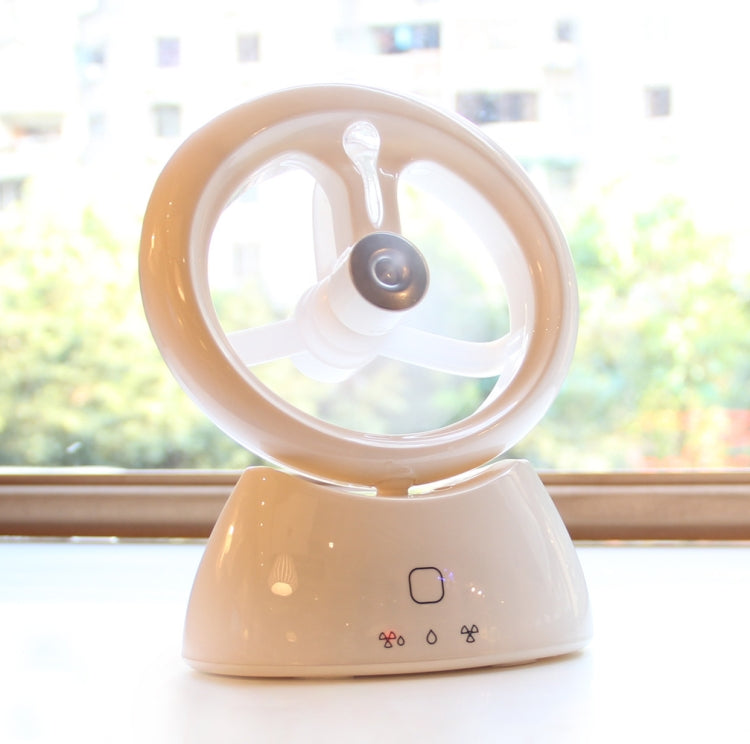 Mini USB Rechargeable Spray Fan Student Dormitory Office Desktop Mute Fan(Glossy White) - Electric Fans by buy2fix | Online Shopping UK | buy2fix