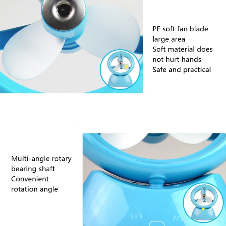 Mini USB Rechargeable Spray Fan Student Dormitory Office Desktop Mute Fan(Glossy Blue) by buy2fix