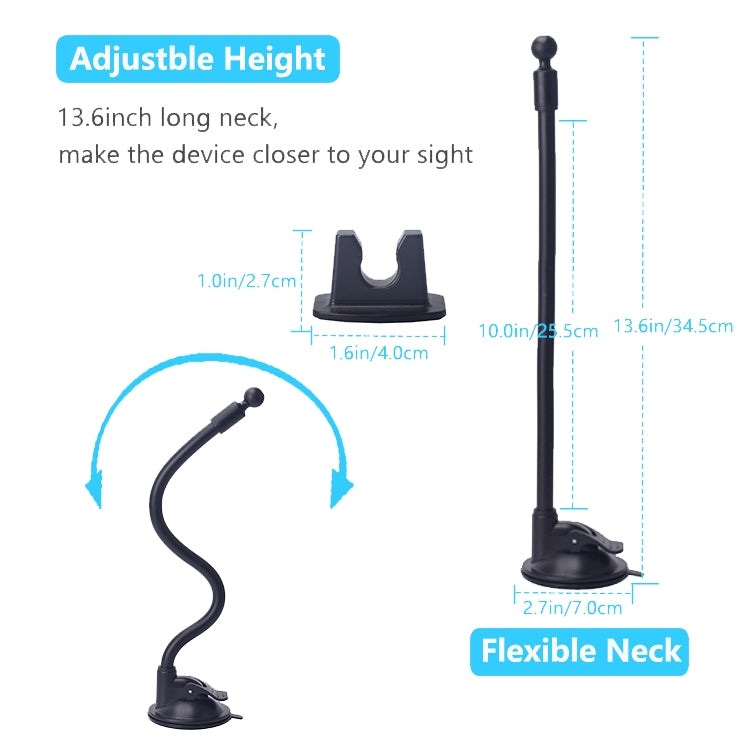 Suction Cup Long Soft Hose Windshield Car Mobile Phone Clip Bracket(Gray Box Packaging) - Universal Car Holders by buy2fix | Online Shopping UK | buy2fix