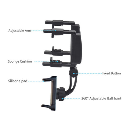 Car Rearview Mirror Universal Navigation Mobile Phone Bracket - Universal Car Holders by buy2fix | Online Shopping UK | buy2fix