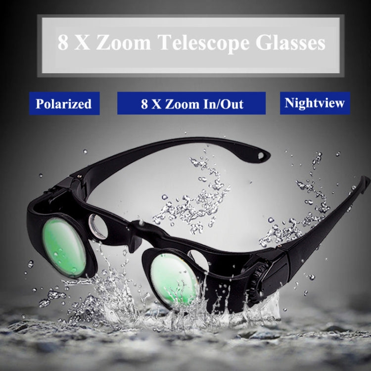 8x Fishing Binoculars Zoomable Telescope Glasses ,Style: Telescope+Three-color Clip by buy2fix