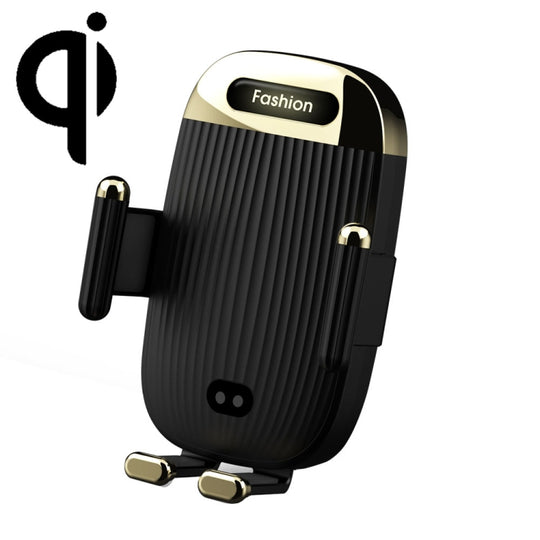 Support de téléphone pour chargeur sans fil de voiture S18 15W, couleur: noir