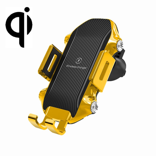 X343 15W chargeur sans fil de voiture support de téléphone à ventouse à induction intelligente (jaune)
