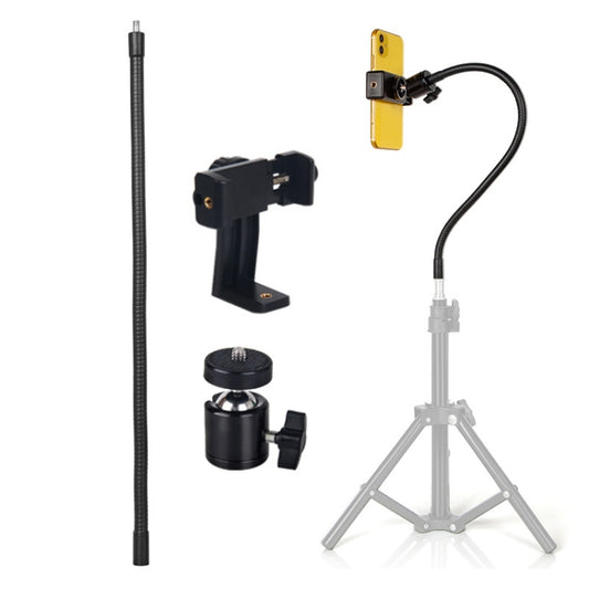 40cm Live Broadcast Bracket Extension Hose Tripod Accessories,Style: Hose+PTZ+Rotatable Phone Clip - Stand by buy2fix | Online Shopping UK | buy2fix