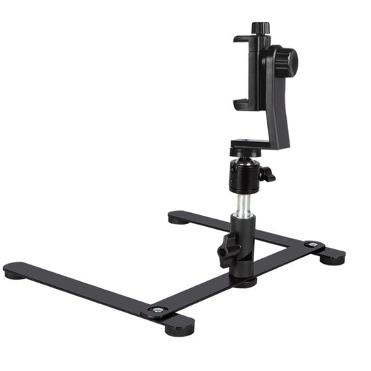 360 Degree Adjustable Metal Overhead Base Desktop Phone Holder,Style: Base+PTZ+Rotatable Phone Clip - Stand by buy2fix | Online Shopping UK | buy2fix