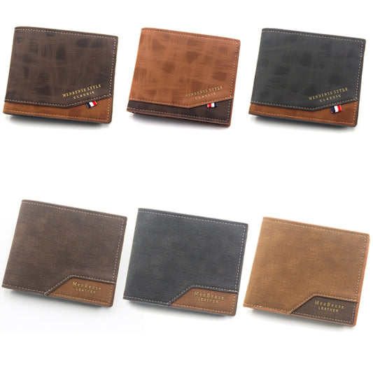 Menbense Hot Stamping Hinge Short Matte Multi-Card Large Capacity Male Wallet(D3301-4 Black) - Wallets by MenBense | Online Shopping UK | buy2fix
