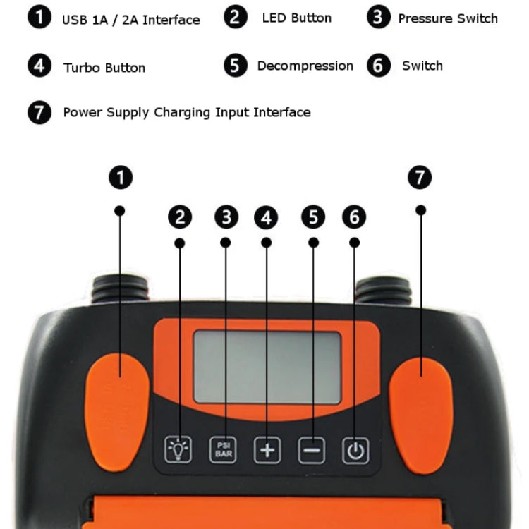 STERMAY Paddle Board 16PSI LCD Display Rubber Boat Air Pump(EU Plug) - Inflatable Pump by buy2fix | Online Shopping UK | buy2fix