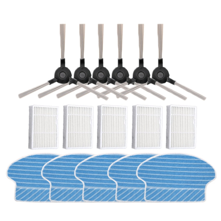 3 Pairs Side Brush+5 Filters+5 PCS Rag Accessories for Proscenic P1 P2 P3  Vacuum Cleaner - For Proscenic Accessories by buy2fix | Online Shopping UK | buy2fix