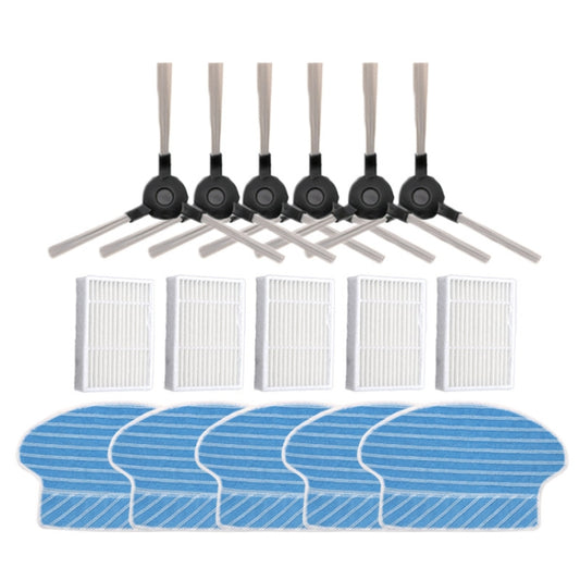 3 Pairs Side Brush+5 Filters+5 PCS Rag Accessories for Proscenic P1 P2 P3  Vacuum Cleaner - For Proscenic Accessories by buy2fix | Online Shopping UK | buy2fix