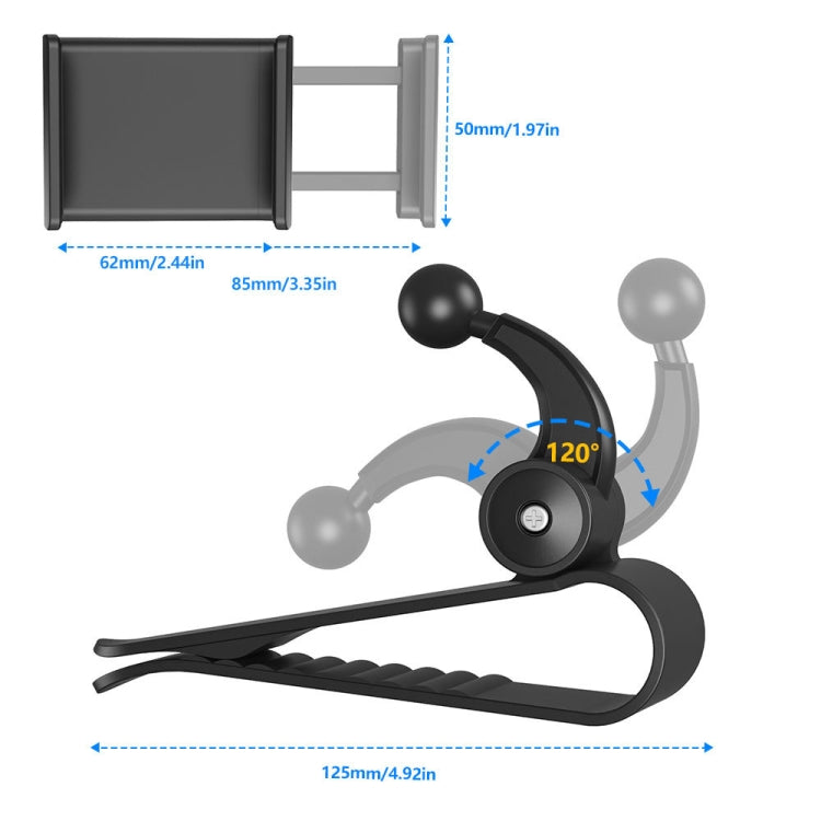 Car Sun Visor Bracket Car Mobile Phone Buckle Holder(Black) - Universal Car Holders by buy2fix | Online Shopping UK | buy2fix