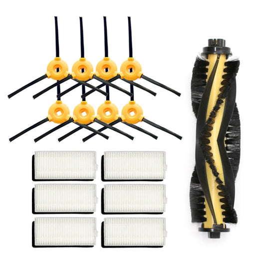 For ECOVACS  N79S / DN620 / 500 4pairs Side Brushes+ 6pcs Filters+Roller Brush - For ECOVACS Accessories by buy2fix | Online Shopping UK | buy2fix