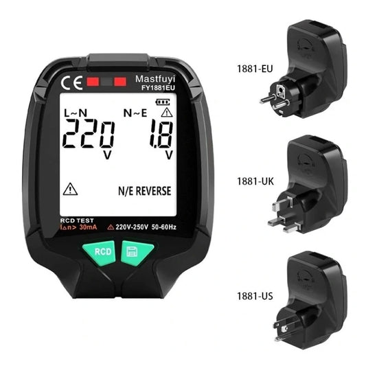 FUYI FY1881 High Precision Power Polarity Phase Socket Tester(EU Plug) - Current & Voltage Tester by FUYI | Online Shopping UK | buy2fix