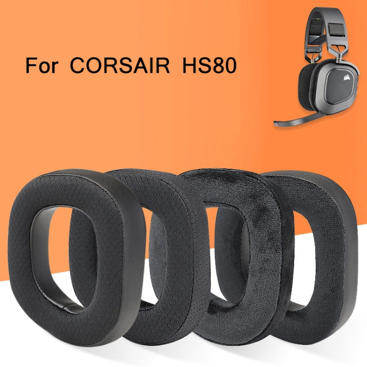 2 PCS RGB Headest Sponge Cover Earmuffs For Corsair HS80(Velvet + Protein Skin) - Earmuff & Pad by buy2fix | Online Shopping UK | buy2fix
