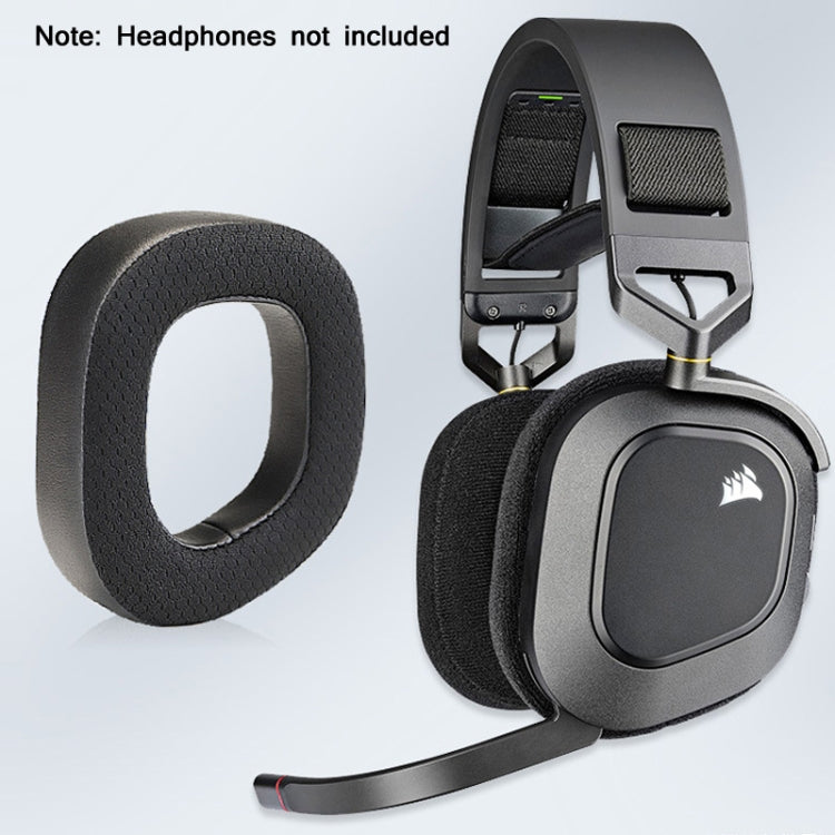 2 PCS RGB Headest Sponge Cover Earmuffs For Corsair HS80(Velvet + Protein Skin) - Earmuff & Pad by buy2fix | Online Shopping UK | buy2fix