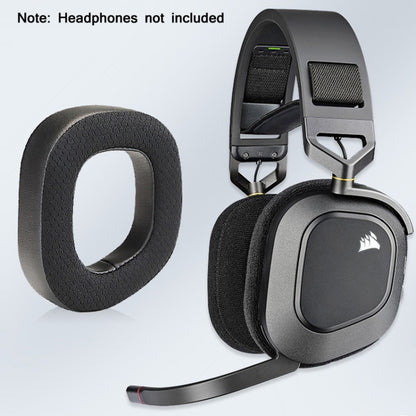 2 PCS RGB Headest Sponge Cover Earmuffs For Corsair HS80(Velvet + Protein Skin) - Earmuff & Pad by buy2fix | Online Shopping UK | buy2fix