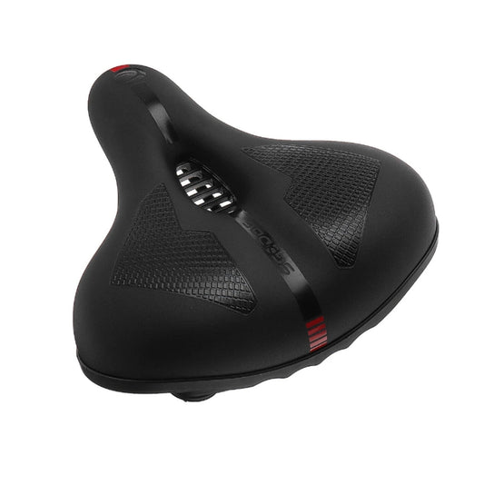 SGODDE Mountain Bike Shock Absorbing Thickened Soft Saddle(Black Red) - Bicycle Saddle by buy2fix | Online Shopping UK | buy2fix