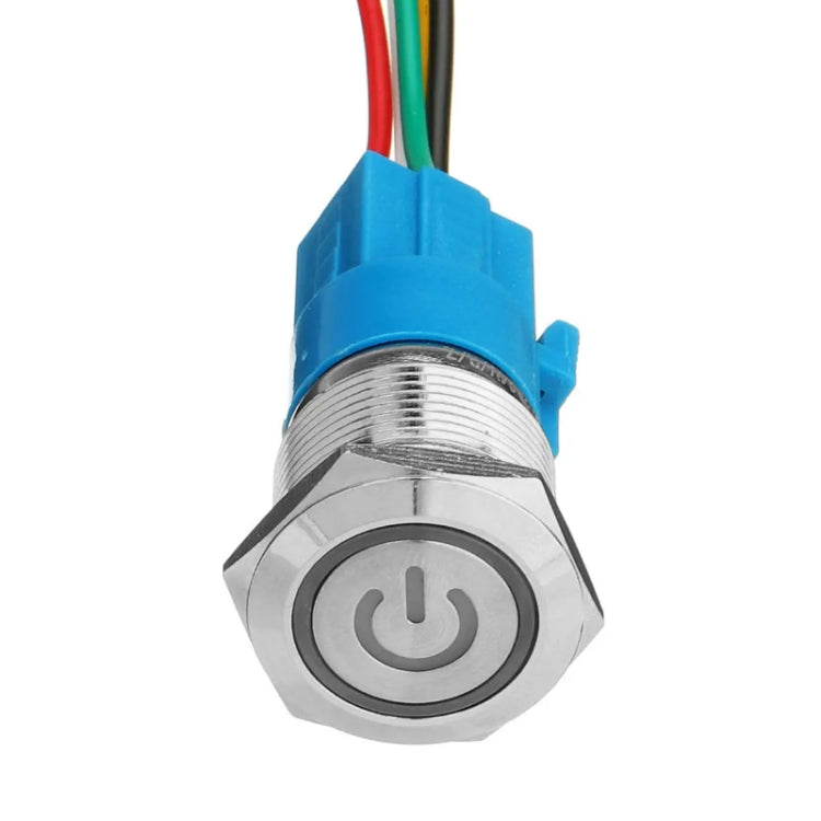 2 PCS 19mm Car Modified Metal Waterproof Button Flat Switch With Light, Color: Self-lock Green Light - Electrical Instruments by buy2fix | Online Shopping UK | buy2fix
