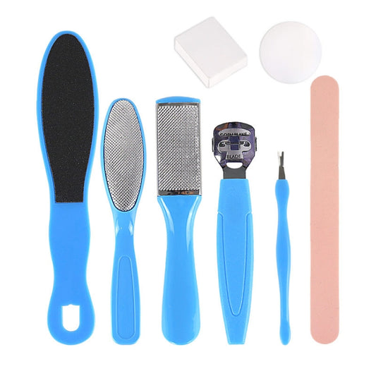 8 In 1 Foot Care Exfoliating Pedicure Knife Tool Foot File Set(Blue) - Grinding Tools & Accessories by buy2fix | Online Shopping UK | buy2fix