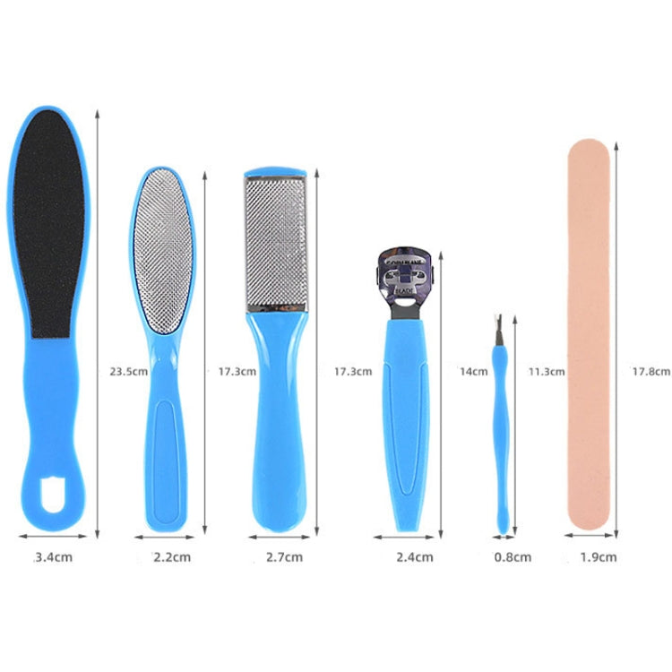 8 In 1 Foot Care Exfoliating Pedicure Knife Tool Foot File Set(Blue) - Grinding Tools & Accessories by buy2fix | Online Shopping UK | buy2fix