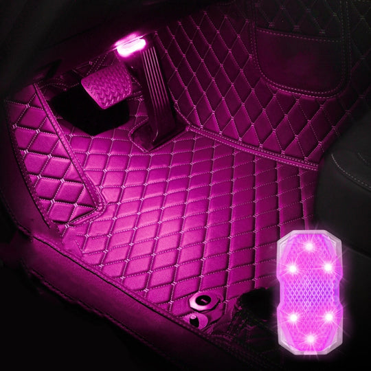 Car Colorful Voice-activated Reading Touch Atmosphere Light, Style: Touch Type (Pink Purple)