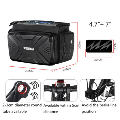 WILD MAN GS6 4L Outdoor Cycling Waterproof Bicycle Bag(Black) by WILD MAN