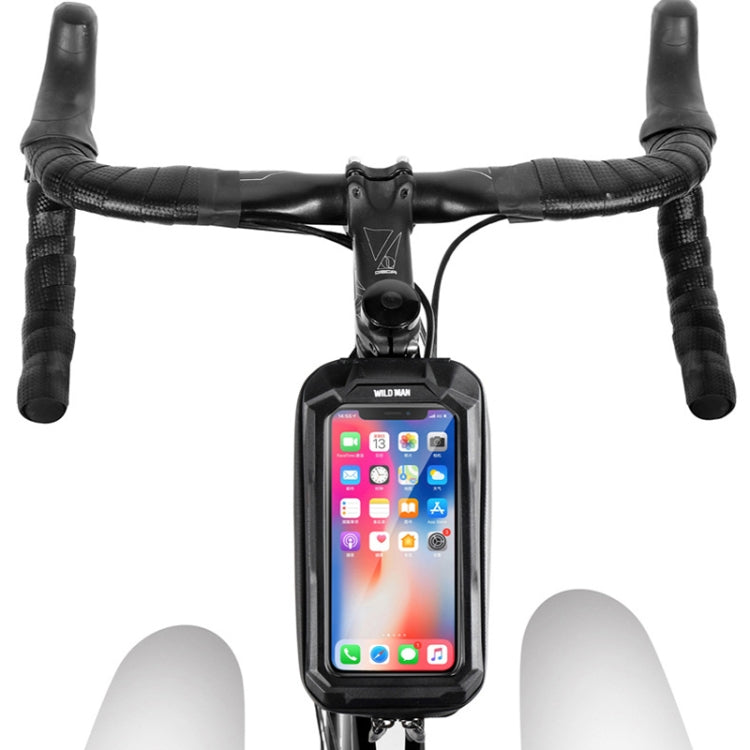 WILD MAN X2 1L Hard Shell EVA Bicycle Front Beam Bag(Black) by WILD MAN