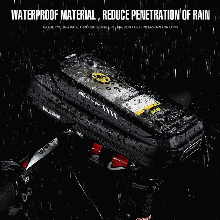 WILD MAN X3 0.5L EVA Hard Shell Bicycle Touch Screen Phone Bag(Black) by WILD MAN